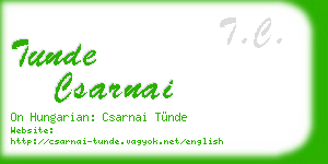 tunde csarnai business card